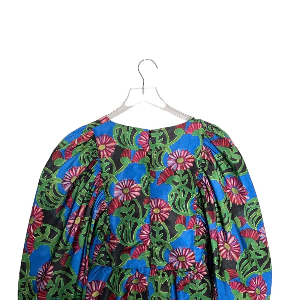 La DoubleJ Scoop Neck Balloon Sleeve Floral Tropical Mini Dress Resort Travel XS - Picture 9 of 11
